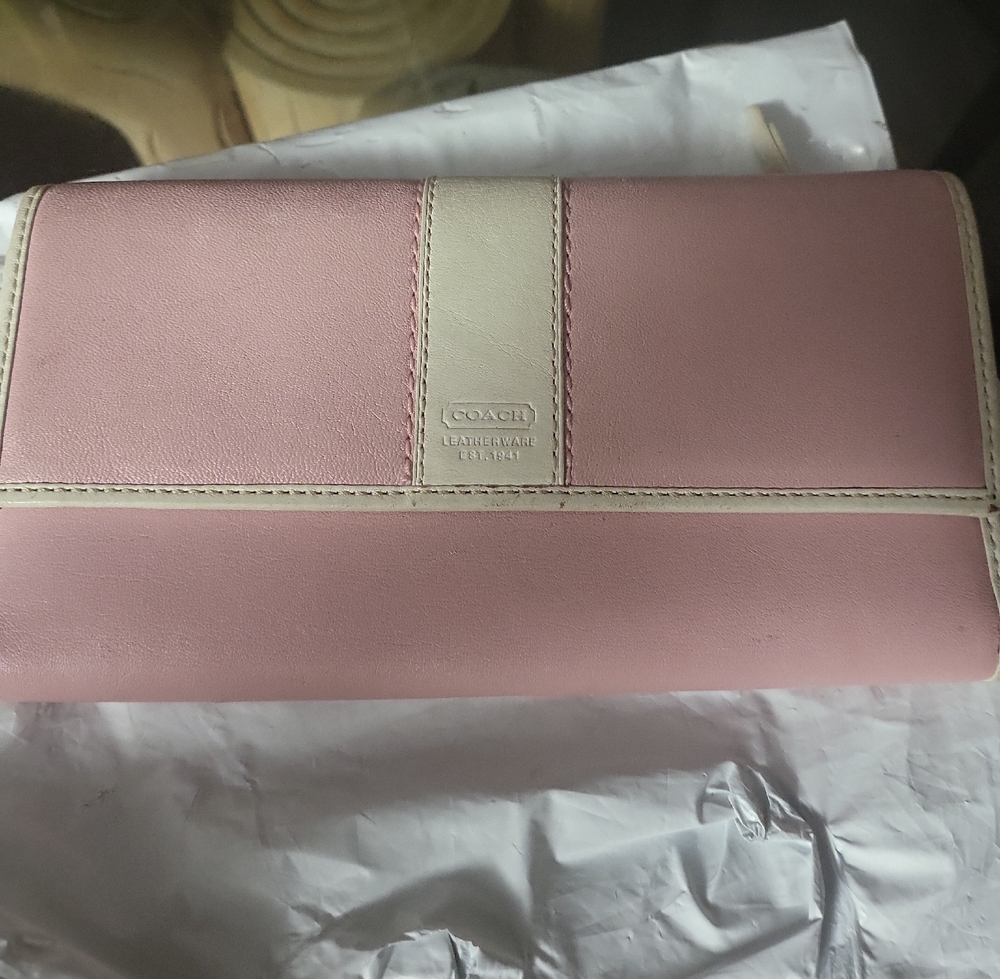Coach Pink and Cream Women's Wallet